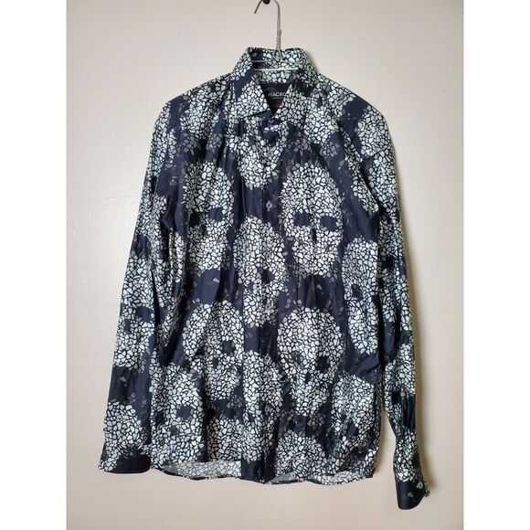Maceoo Fibonacci‎ Head Skulls Black Long Sleeve Button Up Shirt Size Medium 3/M - Picture 1 of 9
